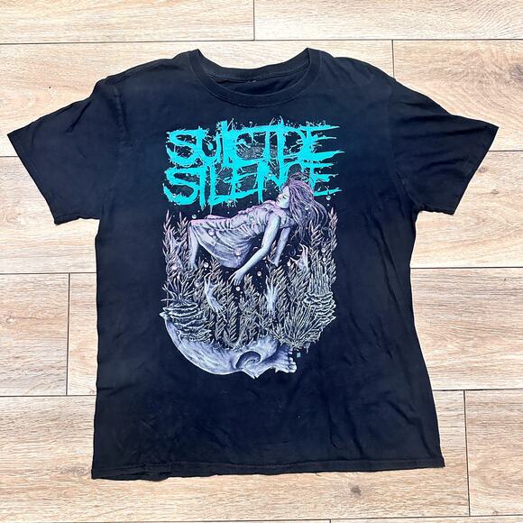 Women's Y2K Suicide Silence Deathcore Myspace Band T Shirt TAGLESS Large - Picture 1 of 5